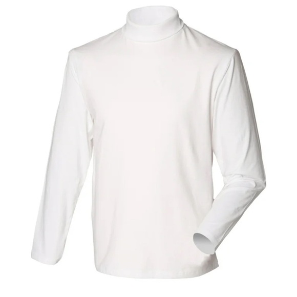 Croft Barrow Long Sleeve High Neck White Shirt Size S Extra Soft New With Tag - Picture 2 of 8